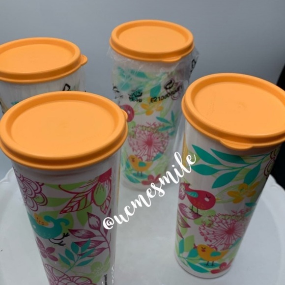 Tupperware Maravilla Birdie Tumbler Set of 4 with Flat Seals - Picture 3 of 5